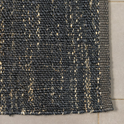 HAND MADE FLAT WOVEN JUTE RUG - SPACE DYE CHARCOAL