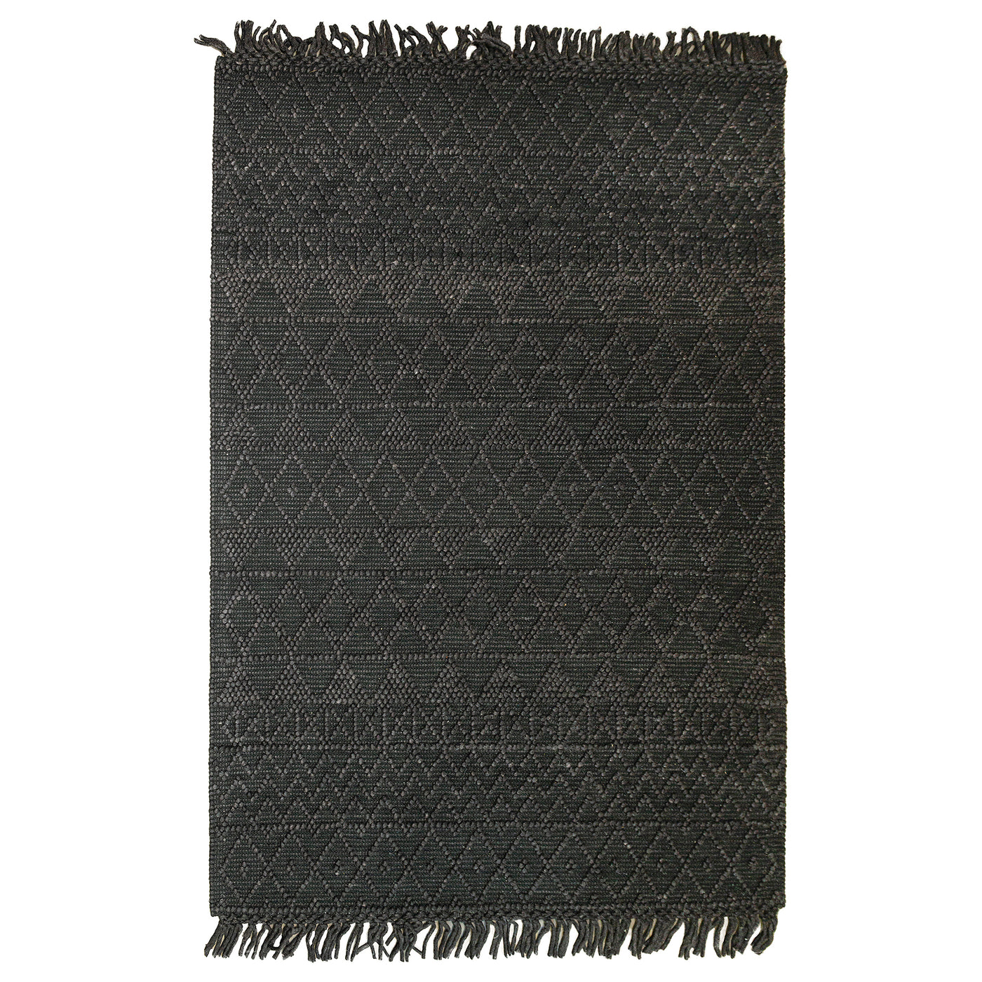 HAND MADE WOOL FLAT WOVEN RUG - KASBAH IN BLACK